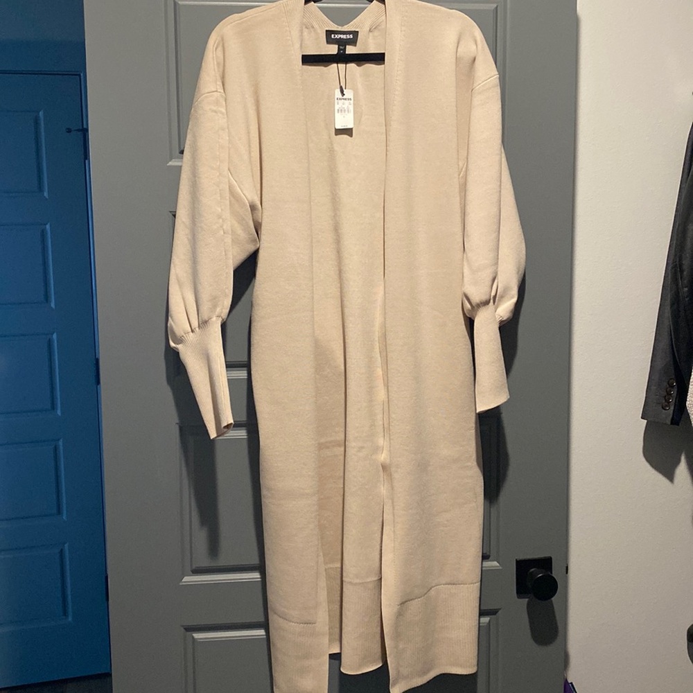 Express Balloon Sleeve Duster Cardigan Sz M